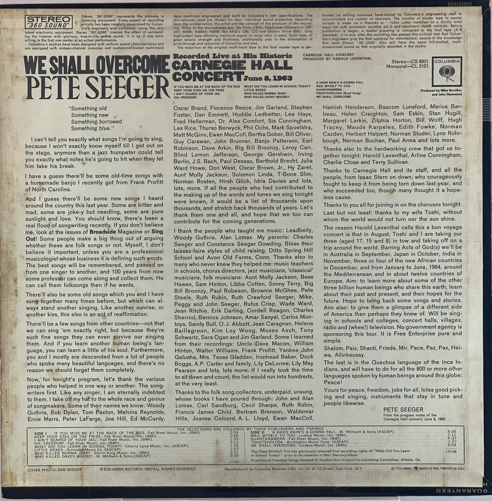 Peter Seeger - We Shall Overcome ( LP usado)