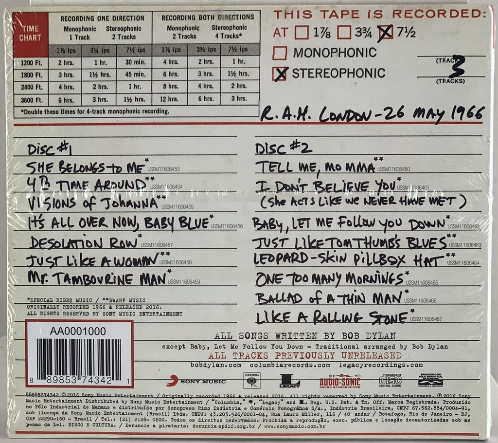 Bob Dylan - The Real Royal Albert Hall 1966 Concert (2CDs) (novo/lacrado)