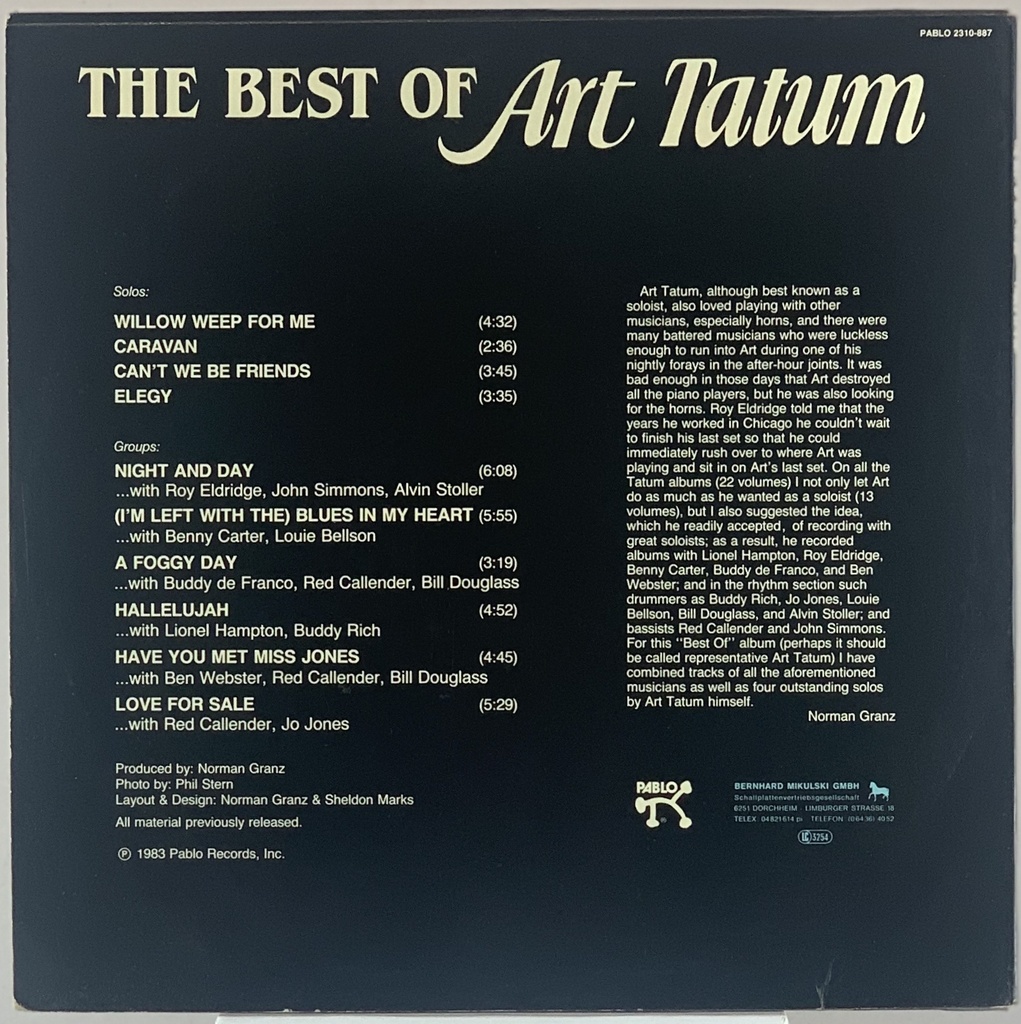Art Tatum - The Best Of (LP usado)