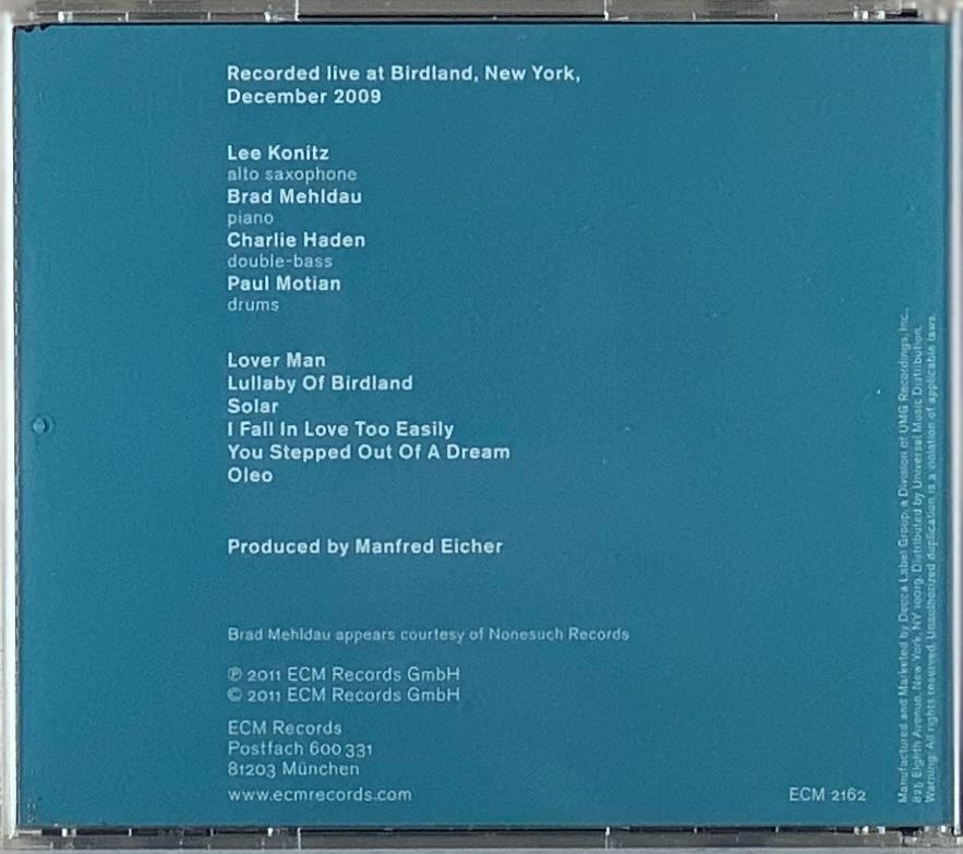 Lee Konitz / Brad Mehldau / Charlie Haden / Paul Motian – Live At Birdland (CD usado)