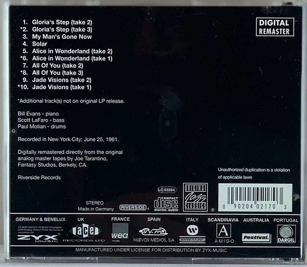 Bill Evans - Sunday at the Village Vanguard (CD usado)