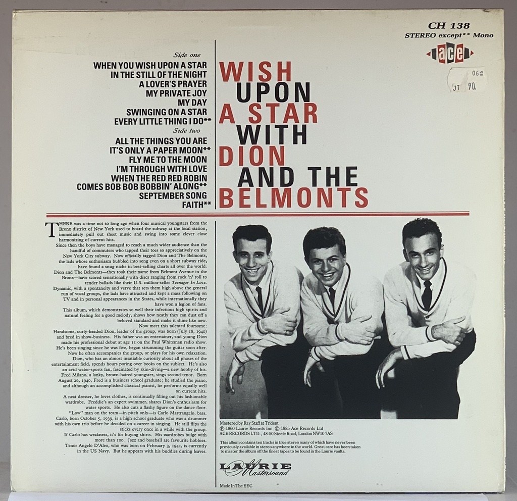Dion & the Belmonts - Wish Upon a Star with Dion & the Belmonts (LP usado)