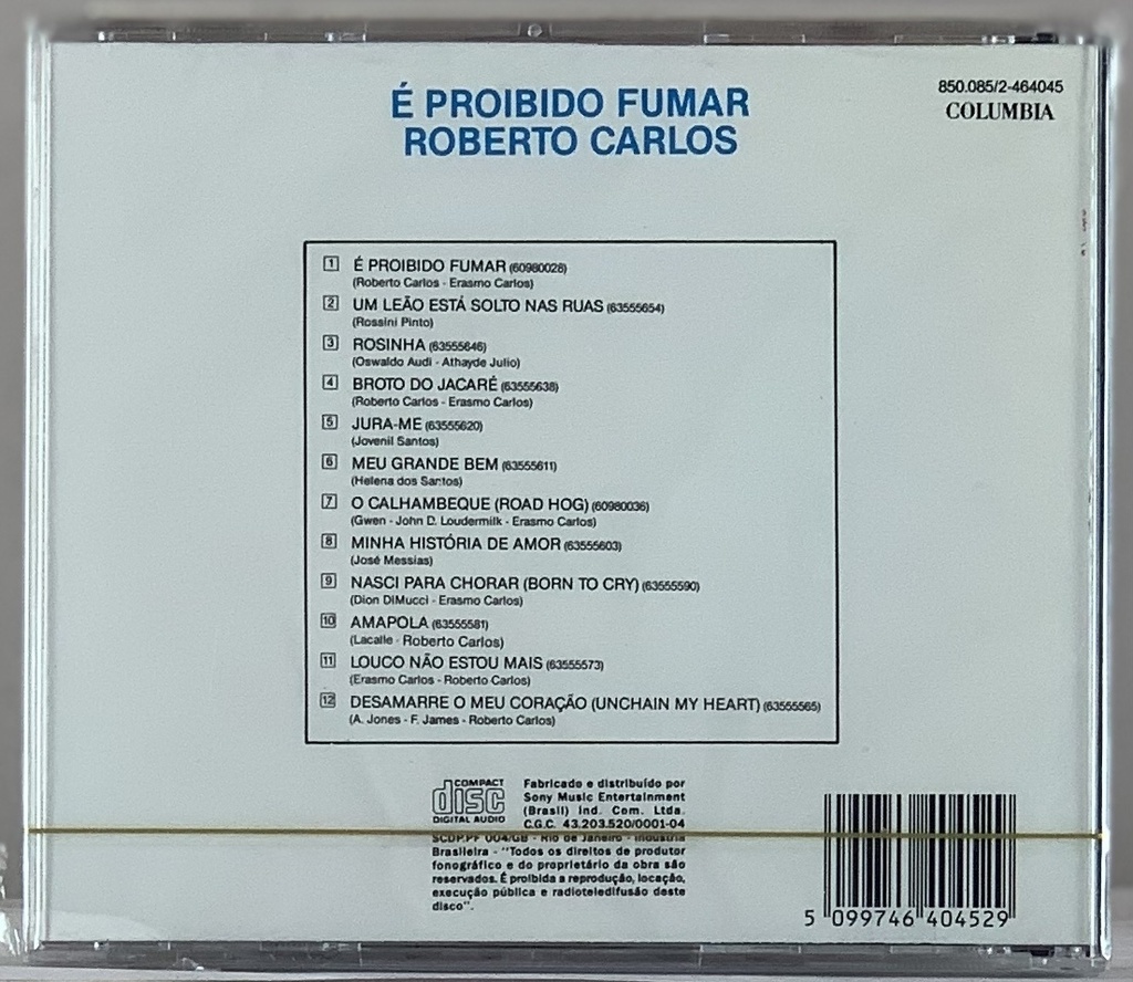 Roberto Carlos - É Proibido Fumar (CD novo)