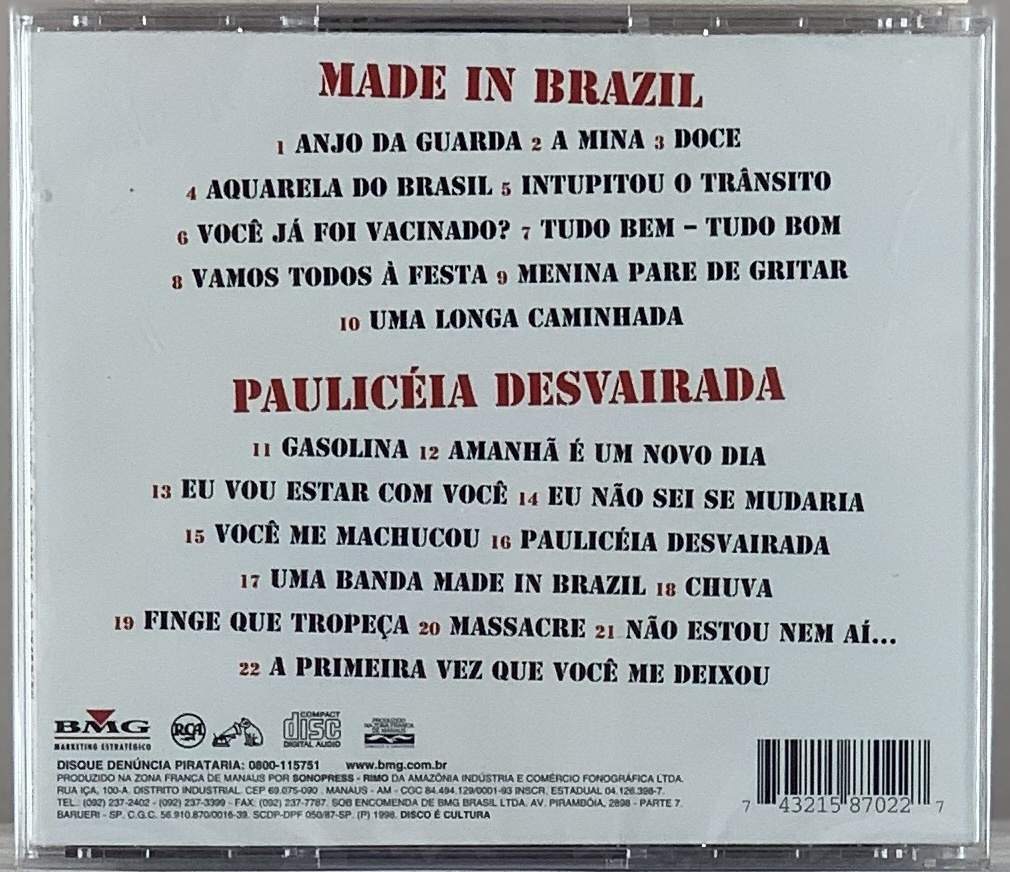 Made In Brazil – Made In Brazil / Paulicéia Desvairada [2 LPs em um CD](CD novo)
