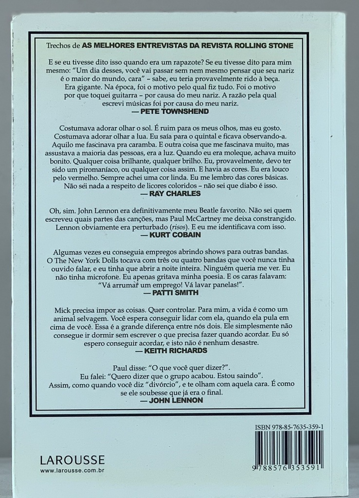 As Melhores Entrevistas da Revista Rolling Stone (Livros usado)