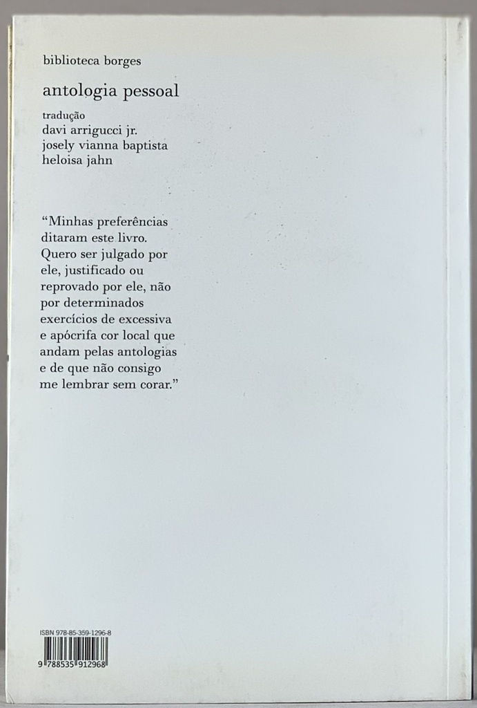 Jorge Luis Borges - Antologia Pessoal (Livro usado)