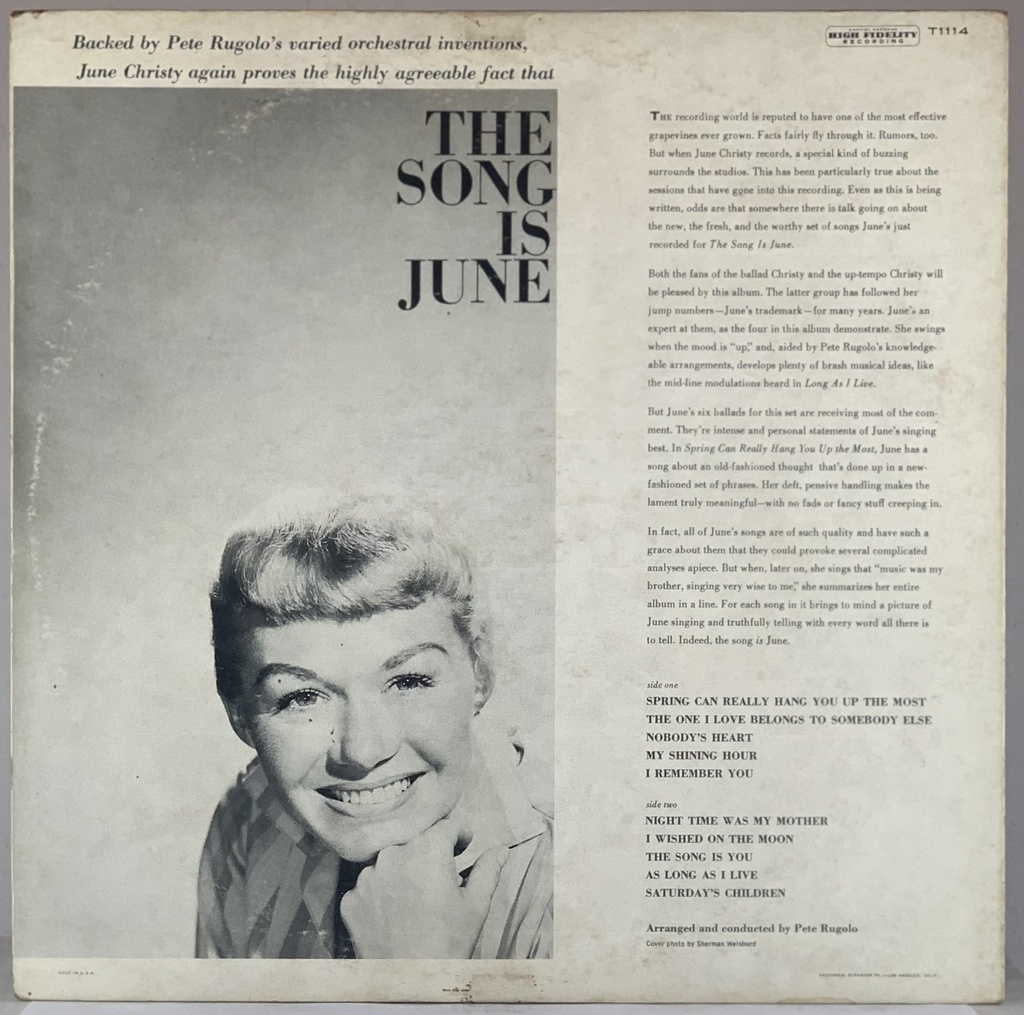 June Christy – The Song is June! (LP usado)