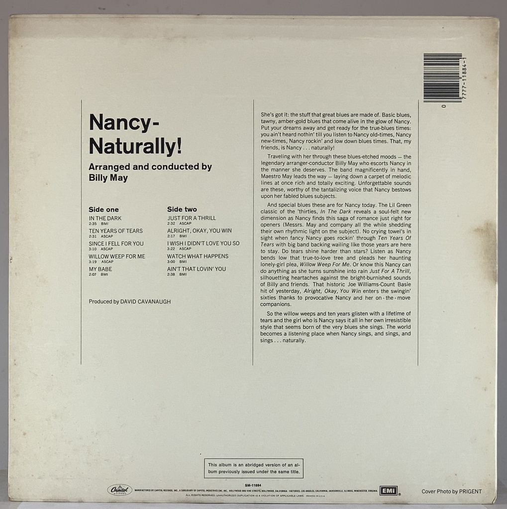 Nancy Wilson - Nancy - Naturally (LP usado)