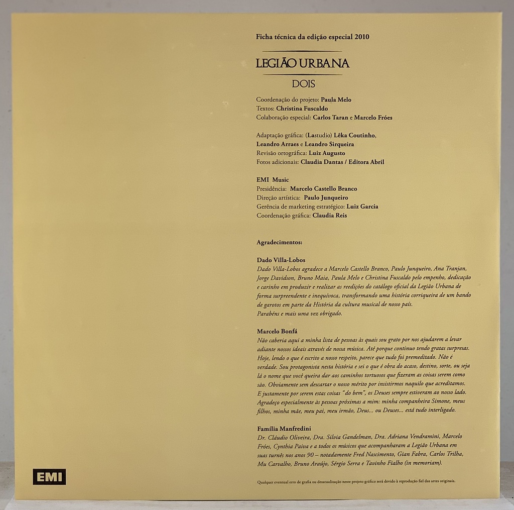 Legião Urbana - Dois [Ed.especial 180g, Capa dupla] (LP usado)