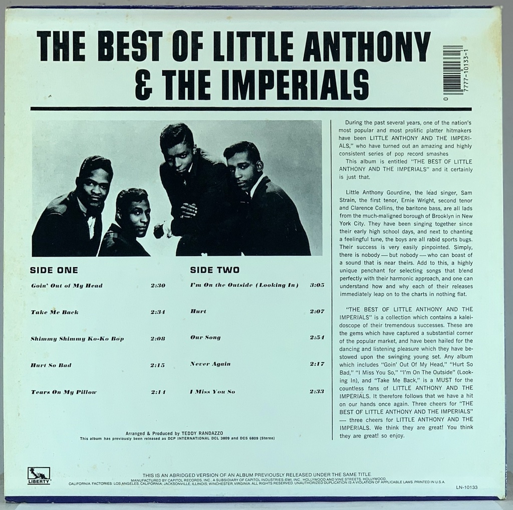 Little Anthony & The Imperials - The Best of Little Anthony & The Imperials (LP usado)