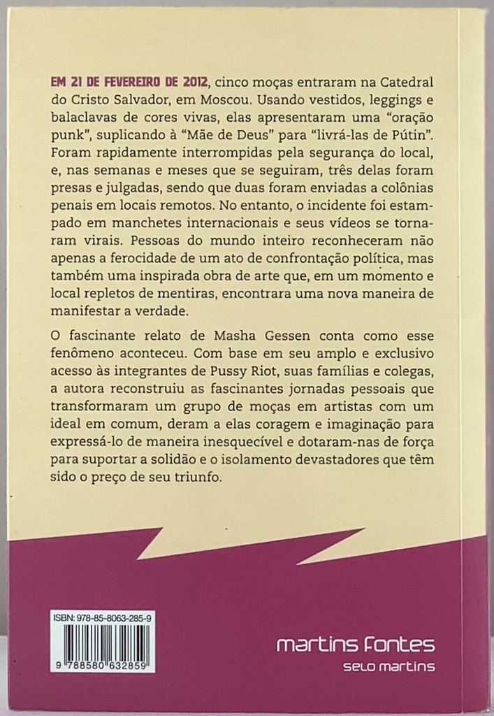 Palavras Quebrarão Cimento - A Paixão de Pussy Riot, (Livro usado)