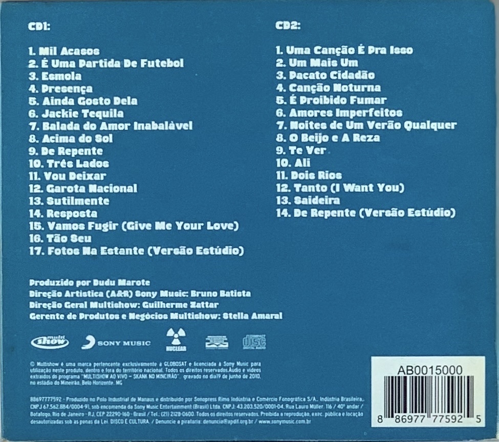 Skank - Multishow ao Vivo / Skank no Mineirão (2CDs usado)