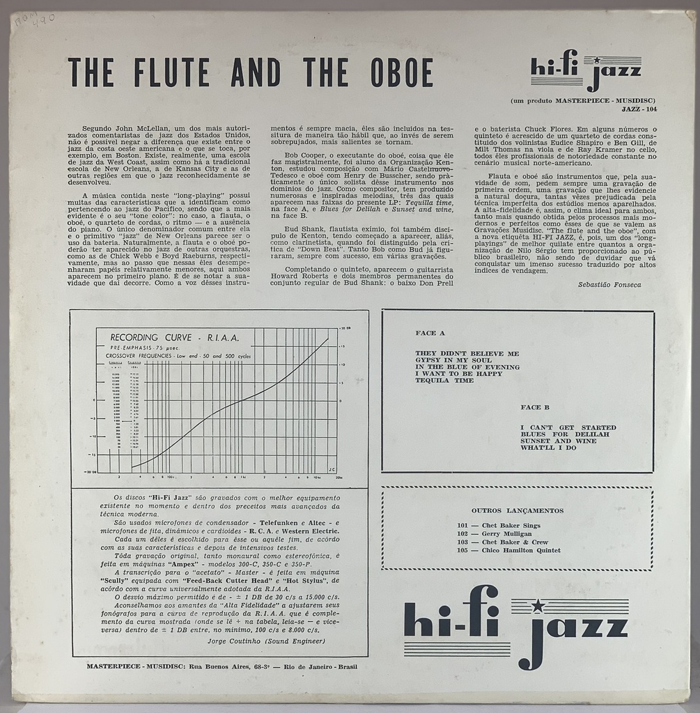 Bud Shank / Bob Cooper – Flute 'N Oboe (LP usado)