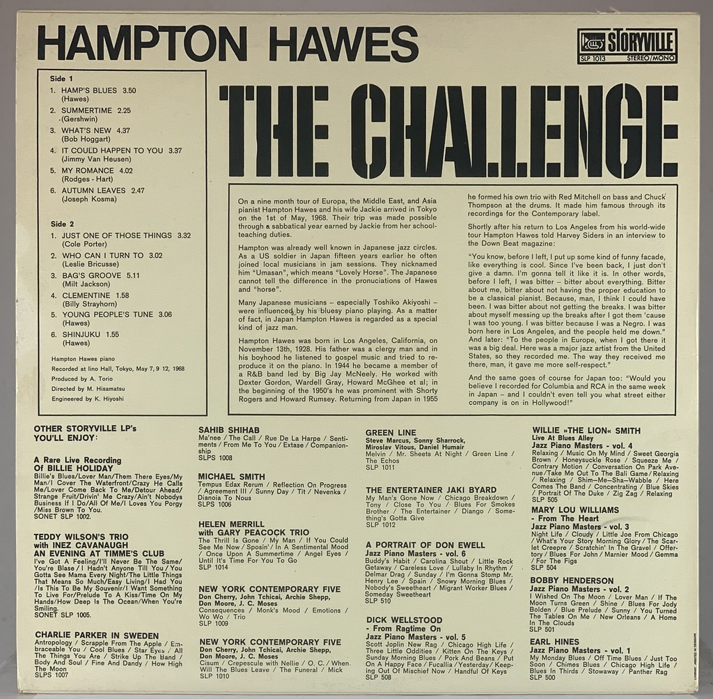 Hampton Hawes - The Challenge (LP usado)