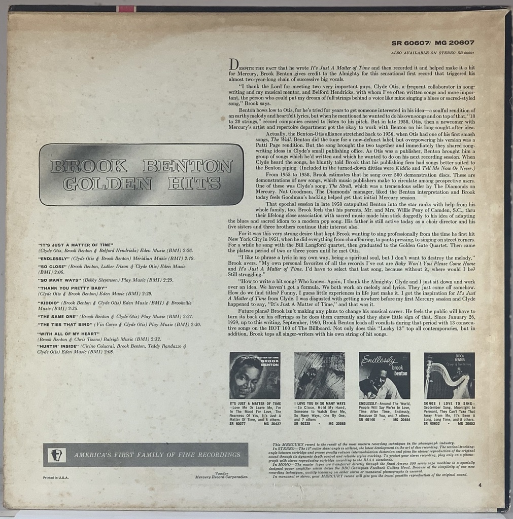 Brook Benton - Golden Hits (LP usado)