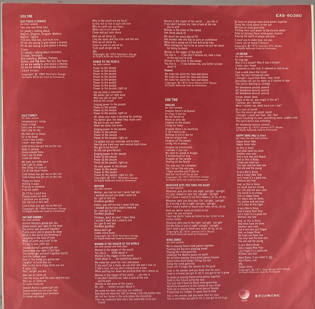 John Lennon, the Plastic Ono Band – Shaved Fish (LP usado)