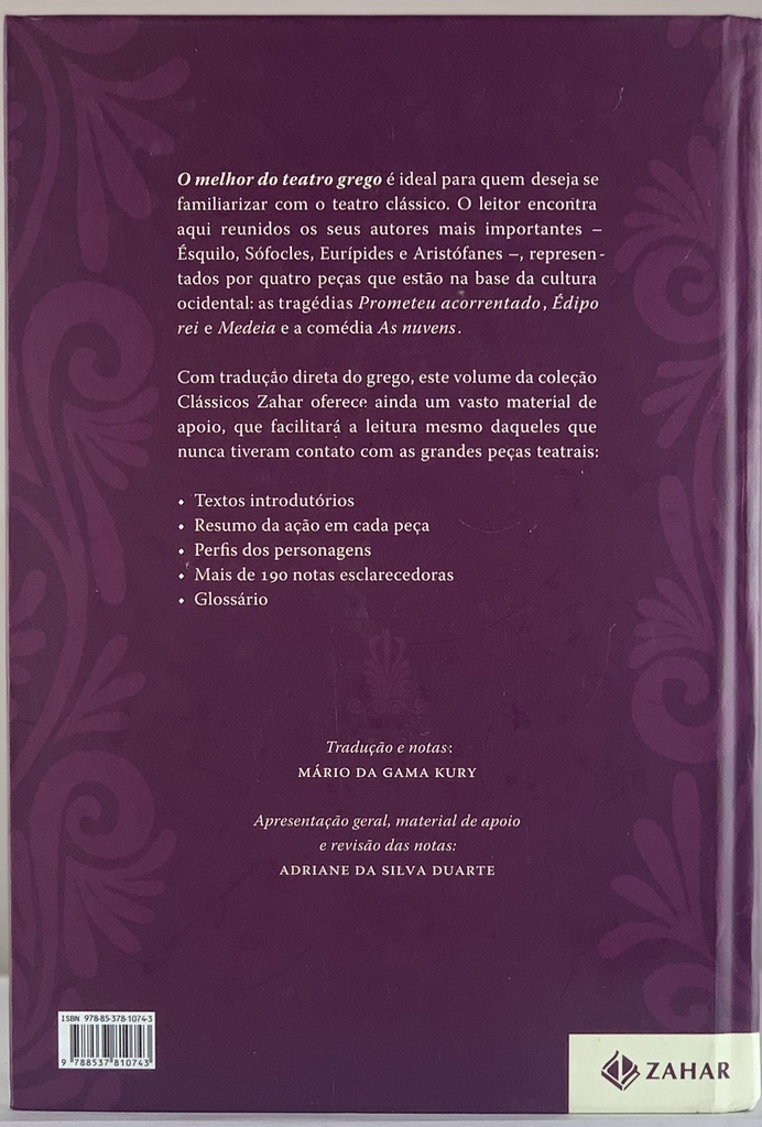 O Melhor do Teatro Grego -  Ésquilo, Sófocles, Eurípides e Aristófanes (livro usado)
