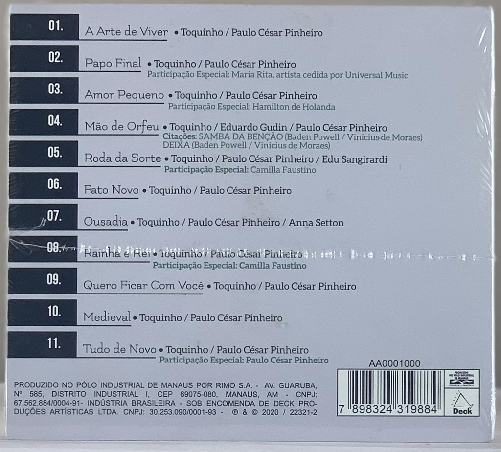 Toquinho – A Arte de Viver (CD novo)