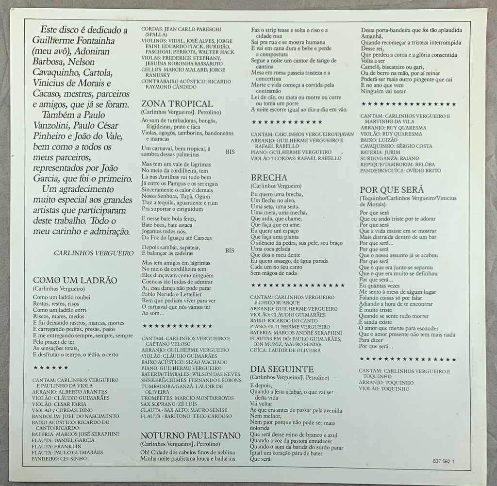 Carlinhos Vergueiro – 15 Anos de Carreira (LP usado)