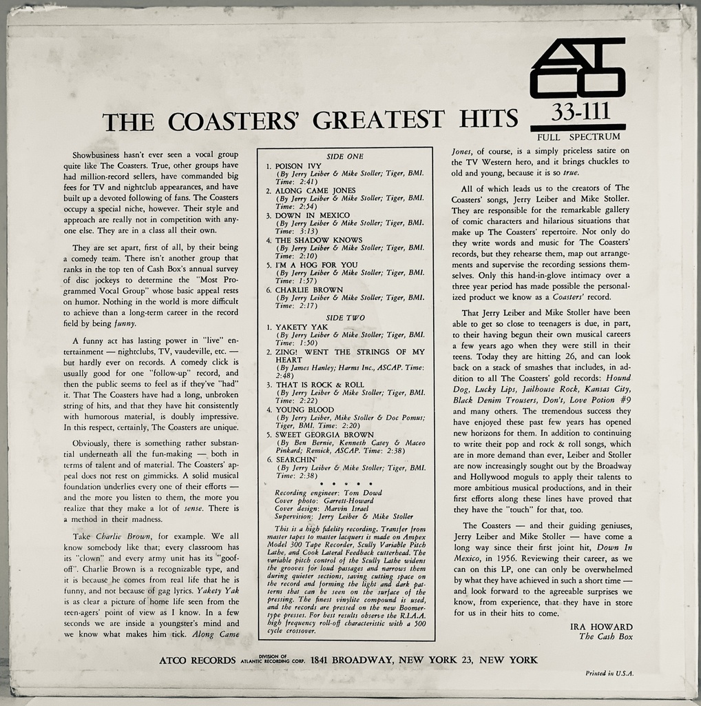 Coasters, The – The Coasters' Greatest Hits (LP usado)