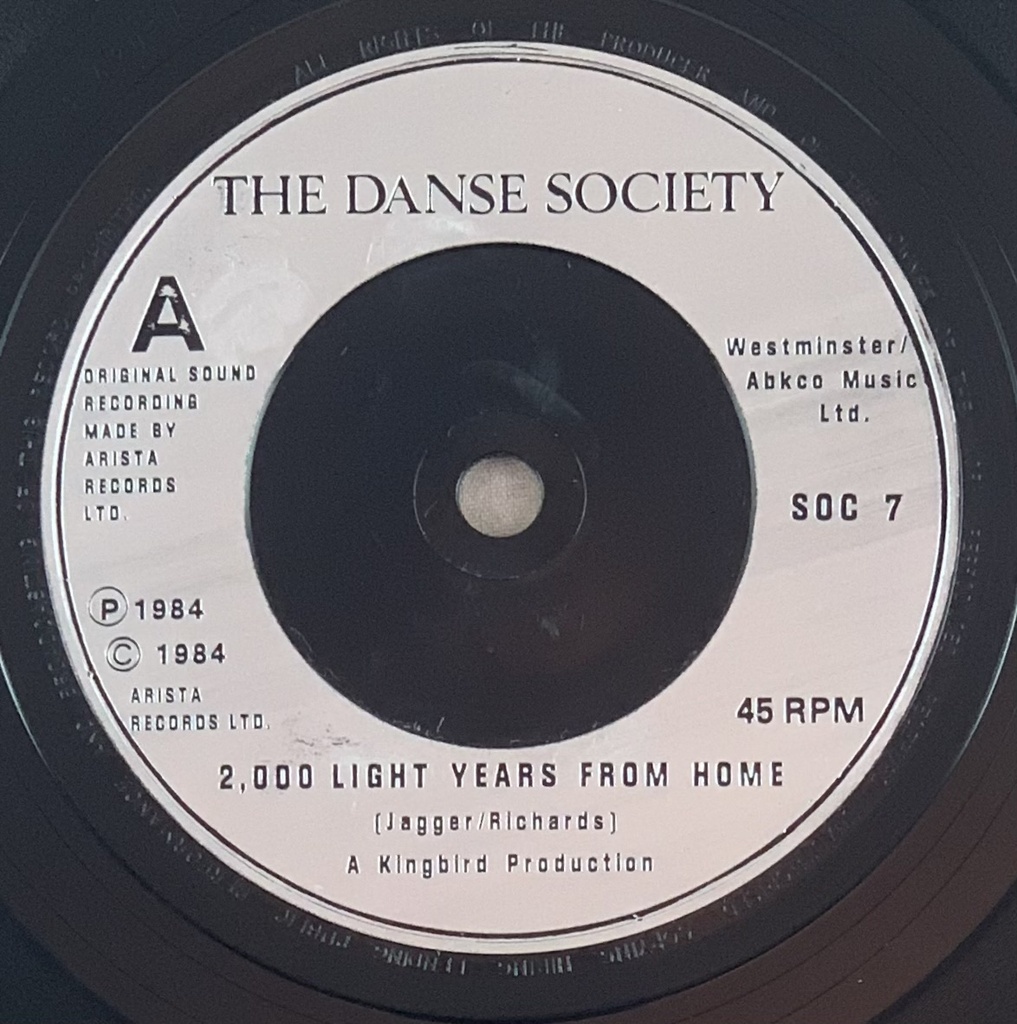 The Danse Society - 2000 Light Years From Home [Jagger/Richards] (Vinil 7" usado)