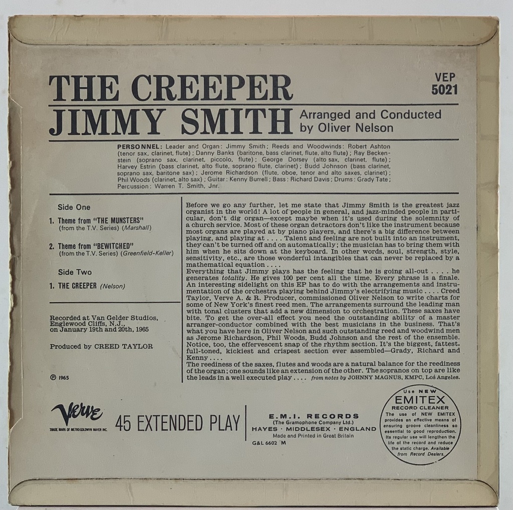 7"- Jimmy Smith - The Creeper (usado)