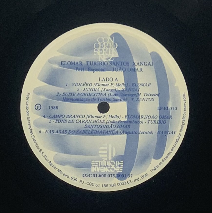 Elomar, Turibio Santos, Xangai - Concerto Sertanez (LP usado)