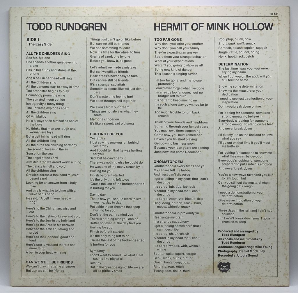 Todd Rundgren – Hermit of Mink Hollow (LP usado)