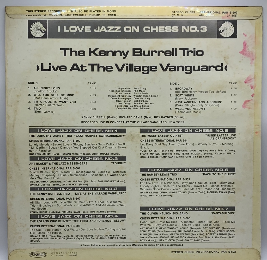 Kenny Burrell Trio, The – Live at the Village Vanguard (LP usado)