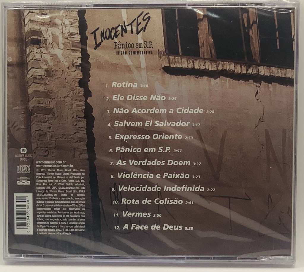 Inocentes - Pânico Em S.P. [Edição Comemorativa] (CD novo)