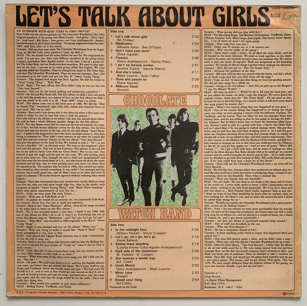 Chocolate Watchband - Let's Talk About Girls (LP usado)