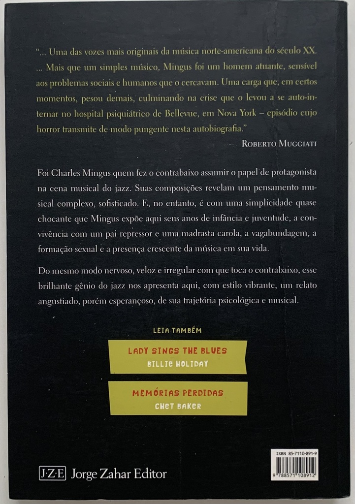 Saindo da Sarjeta - A Autobiografia de Charles Mingus (Livro usado)