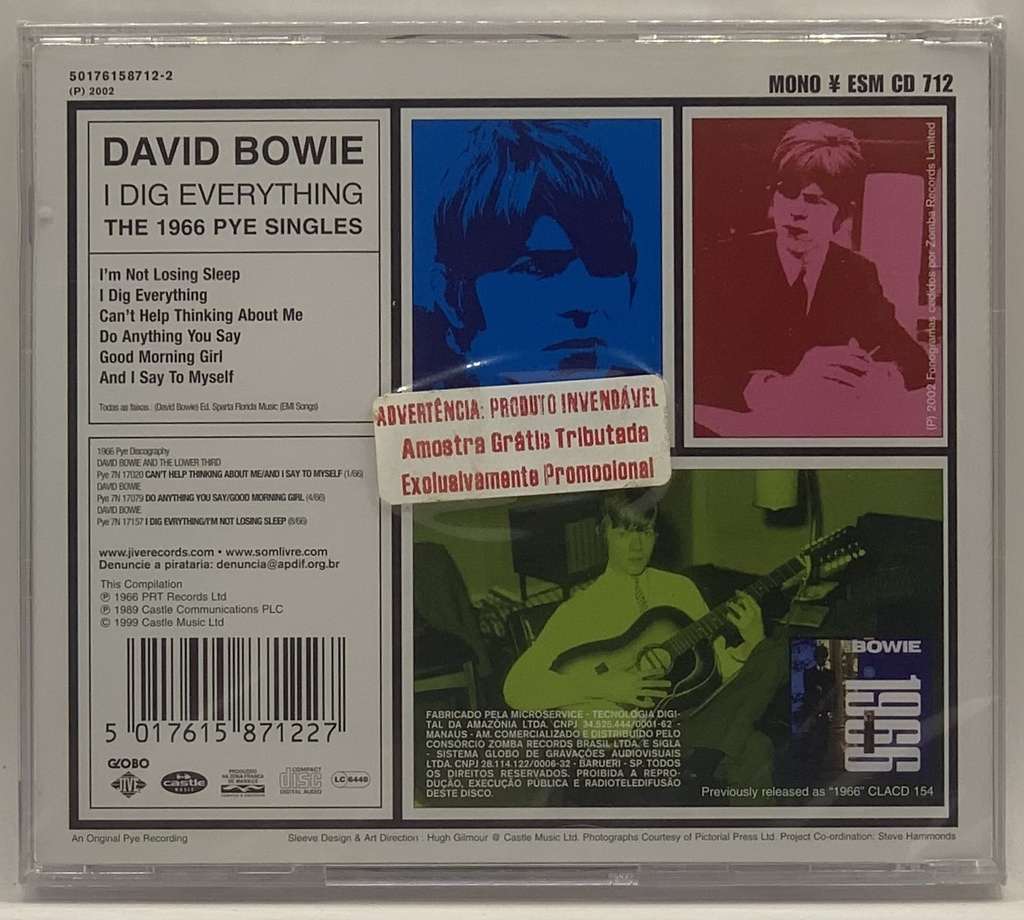 David Bowie – I Dig Everything: The 1966 Pye Singles (CD novo)