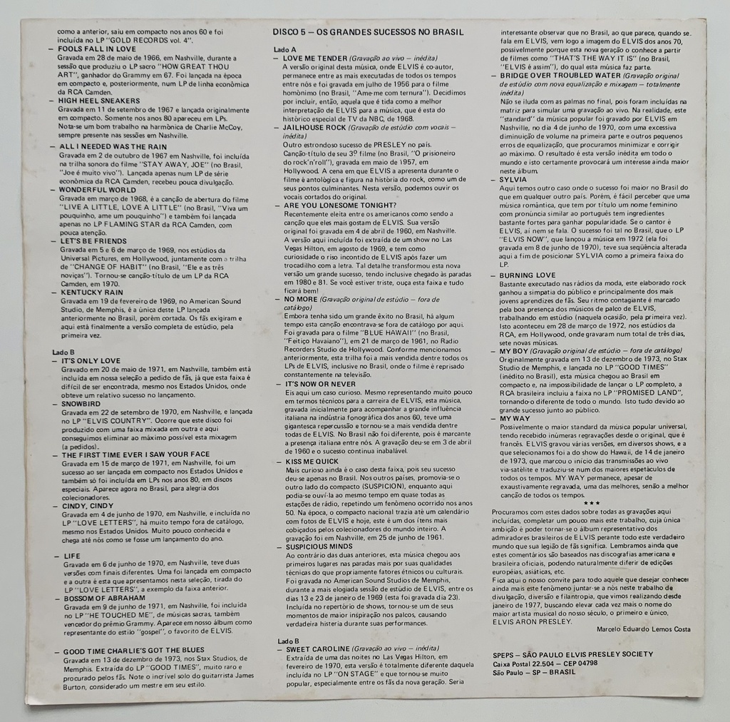 Elvis Presley - Elvis Presley (5LPs usado)