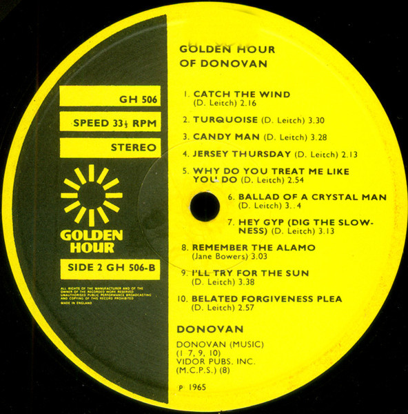 Donovan - Golden Hour of Donovan ( LP usado)