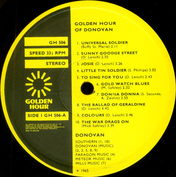 Donovan - Golden Hour of Donovan ( LP usado)