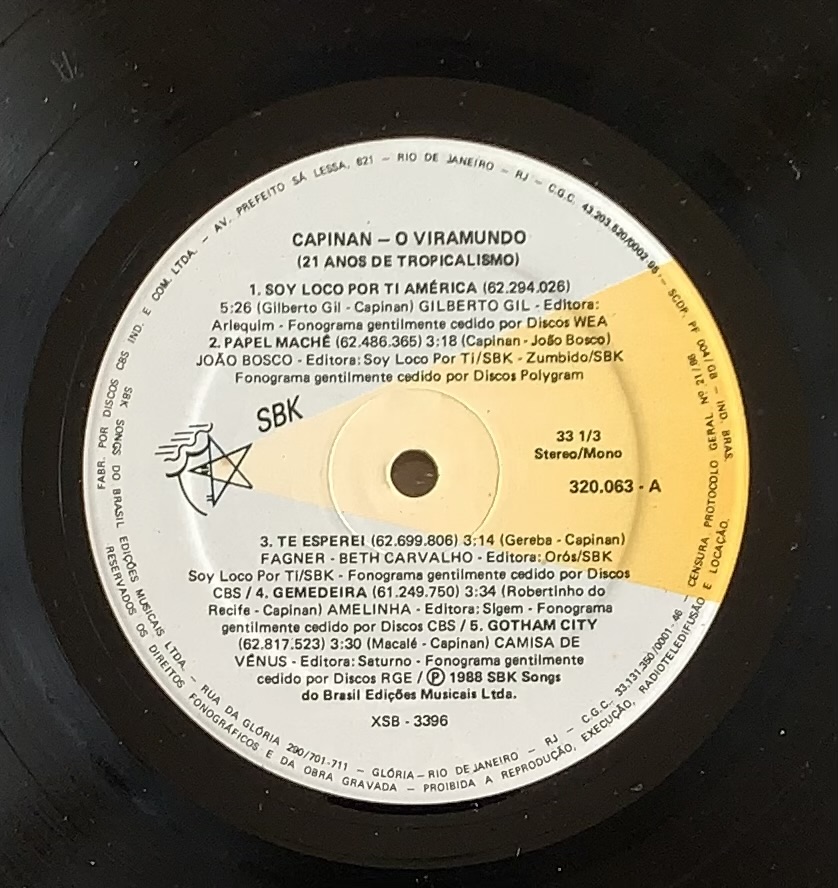 Capinan - O Viramundo: 21 Anos de Tropicalsmo (LP usado)