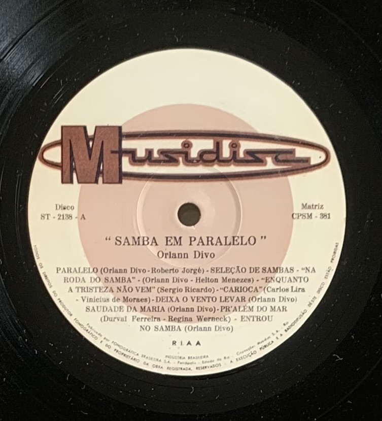 Orlann Divo - Samba em Paralelo (LP usado)