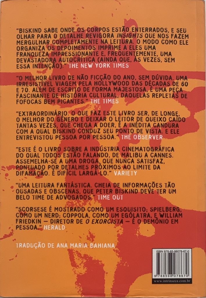 Como a Geração Sexo Drogas e Rock'n'Roll Salvou Hollywood- Peter Biskind [Capa vermelha] (Livro usado)