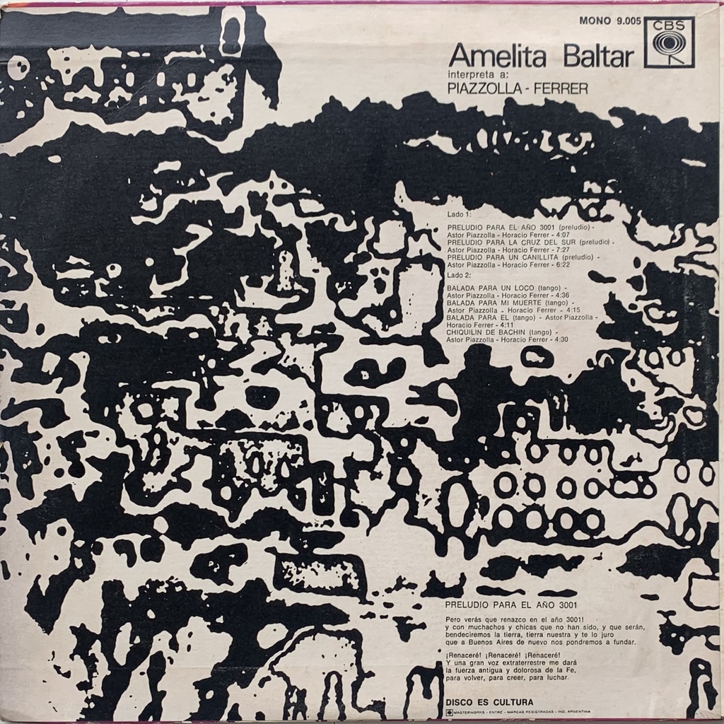 Amelita Baltar - Interpreta A: Piazzolla - Ferrer (LP usado)