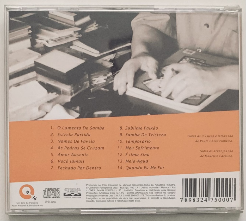 Paulo César Pinheiro - O Lamento do Samba (CD usado)
