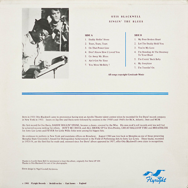 Otis Blackwell – Singin' The Blues (LP usado)