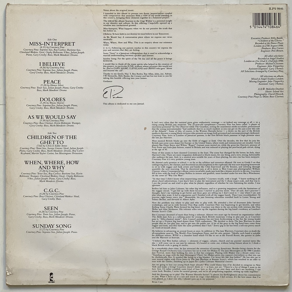 Courtney Pine - Journey to the Urge Within (LP usado)
