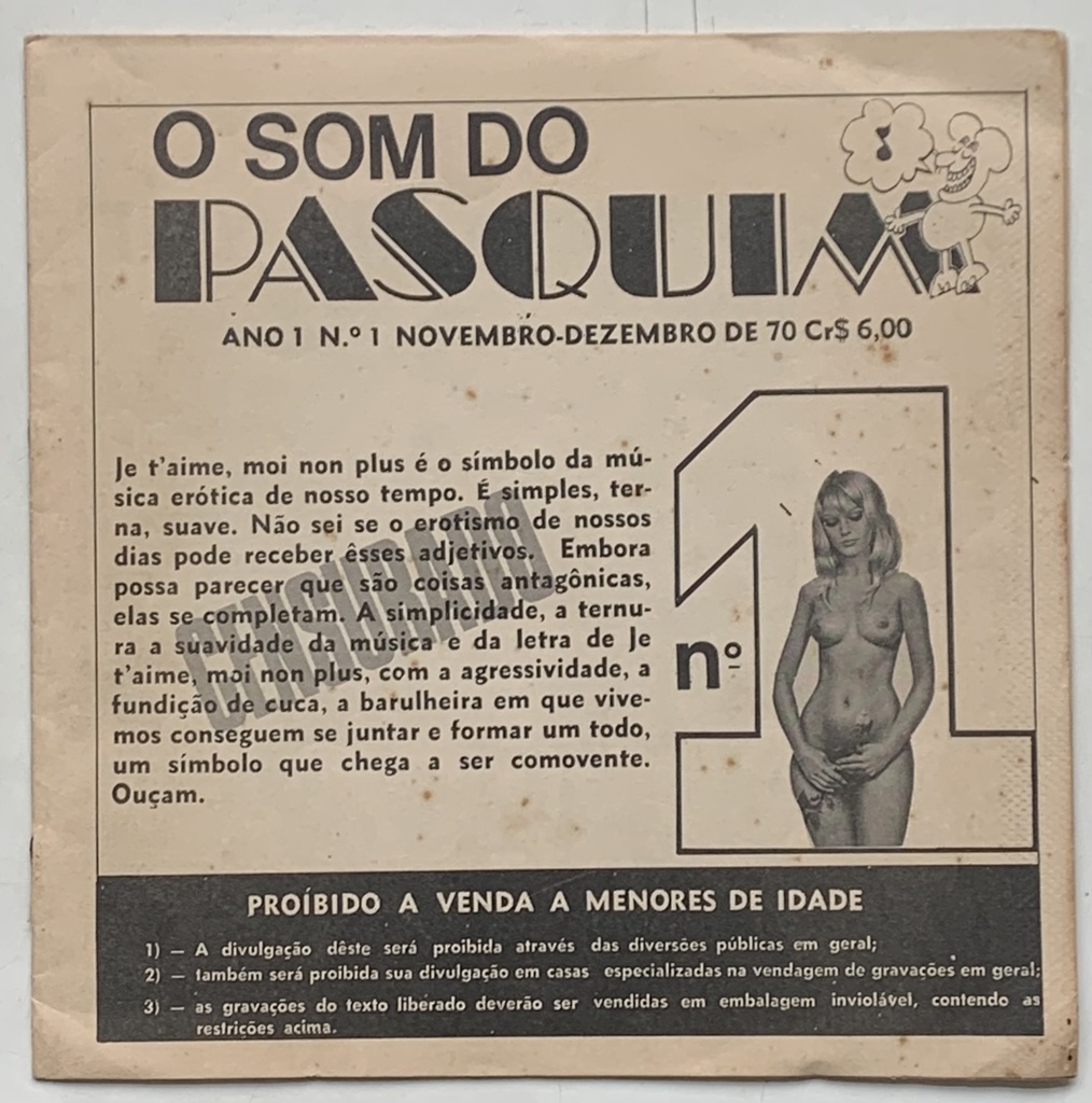 V/A - O Som do Pasquim [Ano 1 Nº1] (Vinil 7" EP usado)