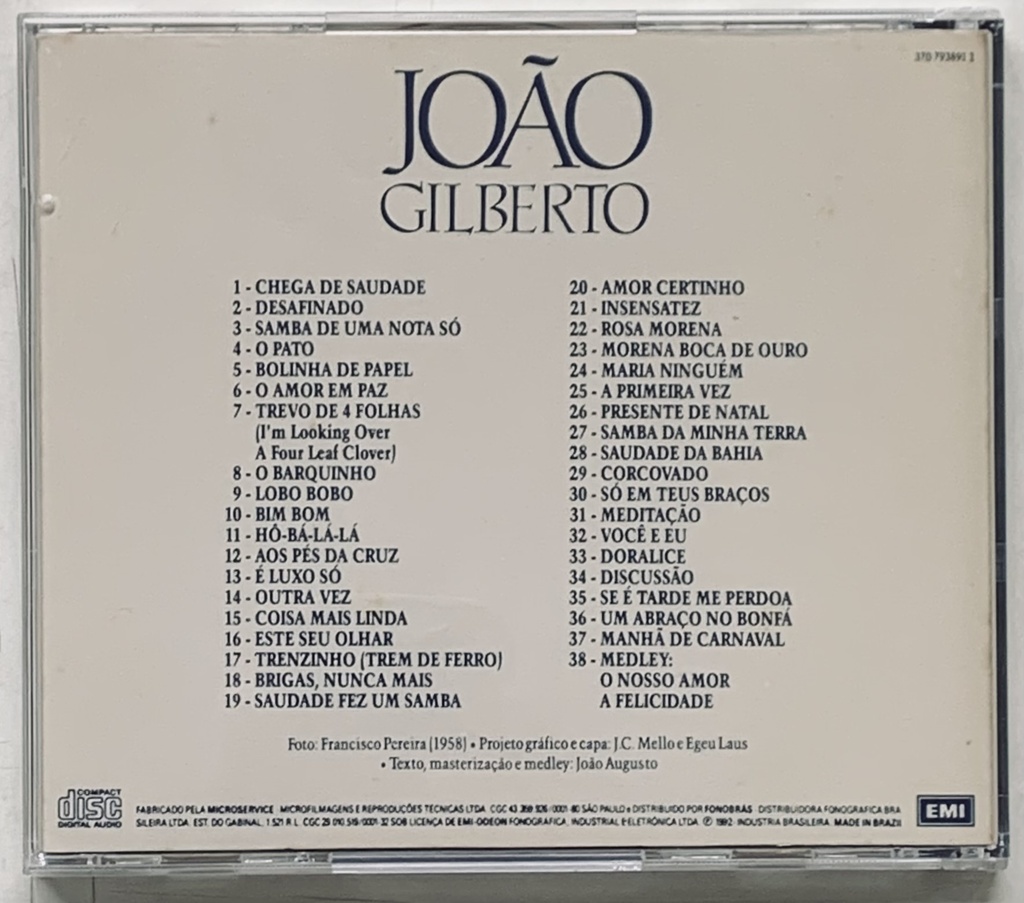 João Gilberto - O Mito (CD usado)