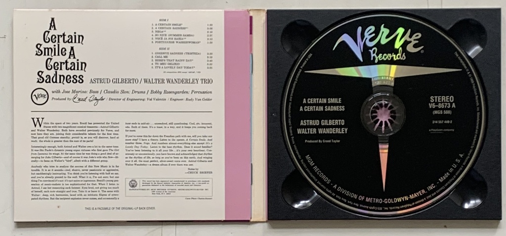 Astrud Gilberto / Walter Wanderley - A Certain Smile a Certain Sadness (CD usado)